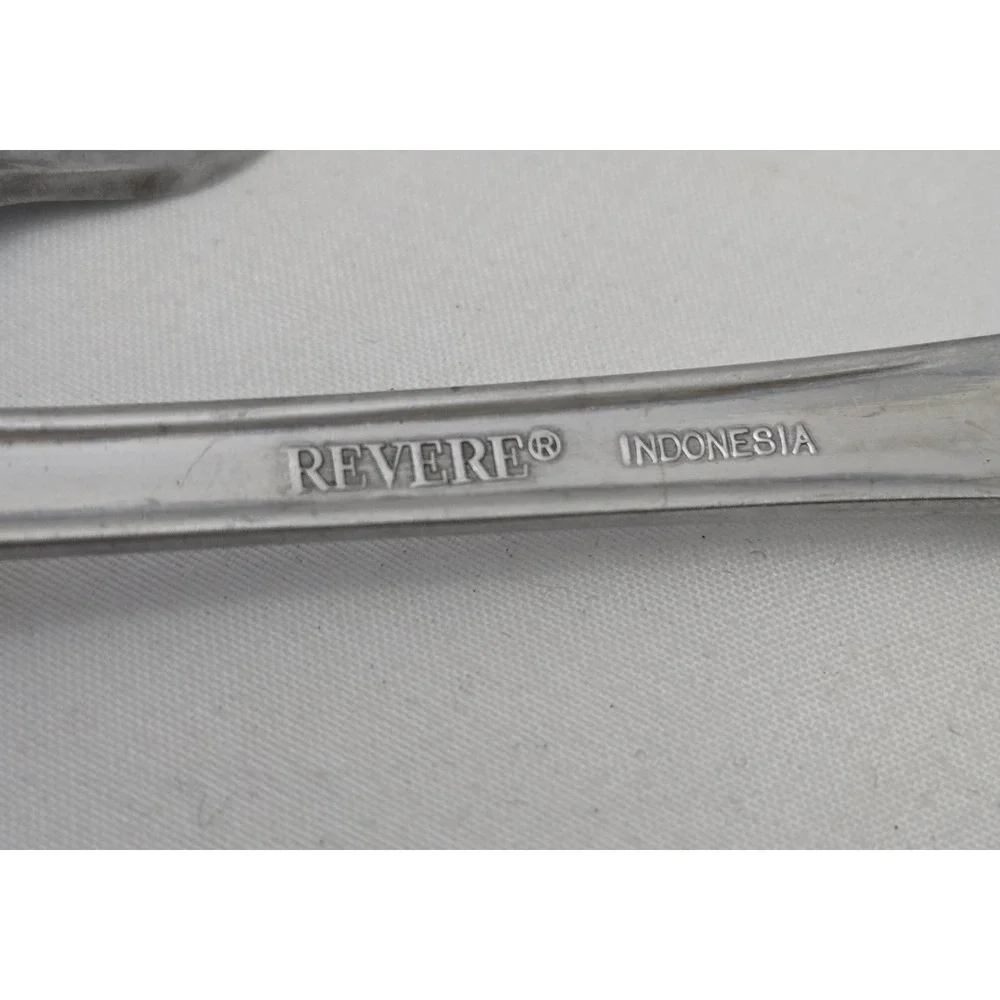 Corey Revere Silver Lot - 1 Salad/3 Dinner Forks Stainless Angled Fan Tip Ridge
